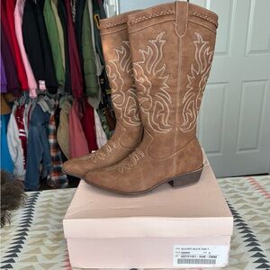 Brown cowboy boots